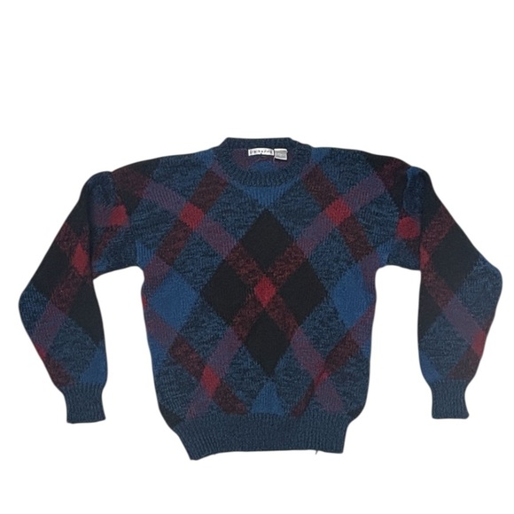 Claiborne Other - Vtg Mens Lg 100%  Wool Argyle Crewneck Sweater Cabin Heritage Grandpa Claiborne